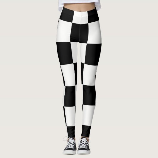 Checkboard ~ Schach~ Square Design Schwarz/Weiß* Leggings (Vorderseite)