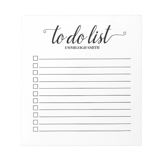 Checkbox für das Auswahlfeld Weißes Elegantes Pins Notizblock (Vorderseite)