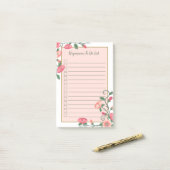 Checkbox für schöne Blumenweine Post-it Klebezettel (Auf Schreibtisch)