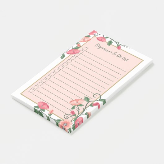 Checkbox für schöne Blumenweine Post-it Klebezettel (angewinkelt)