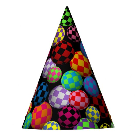 Checked Balls Partyhütchen (Vorderseite)