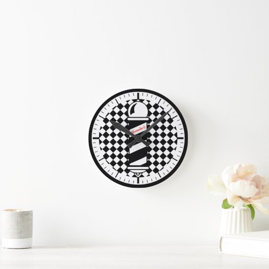 Checked Barberpole Uhr (Zuhause)