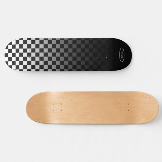 Checked Black Fade Skateboard (Horizontal)