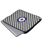 Checked Black Racing Target Mod Laptopschutzhülle (Vorne Knopf)