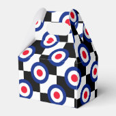 Checked Black Racing Target Mod Party Geschenkschachtel (Rückseite)