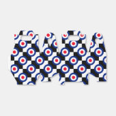 Checked Black Racing Target Mod Party Geschenkschachtel (Ungefaltet)