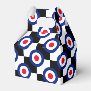 Checked Black Racing Target Mod Party Geschenkschachtel