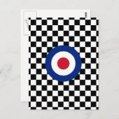 Checked Black Racing Target Mod Postkarte (Vorne/Hinten)
