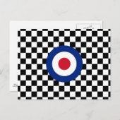Checked Black Racing Target Mod Postkarte (Vorne/Hinten)
