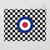 Checked Black Racing Target Mod Postkarte (Vorderseite)