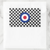 Checked Black Racing Target Mod Rechteckiger Aufkleber (Tasche)