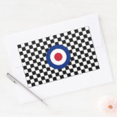 Checked Black Racing Target Mod Rechteckiger Aufkleber (Umschlag)