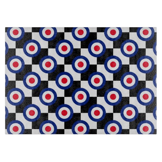 Checked Black Racing Target Mod Schneidebrett (Vorderseite)