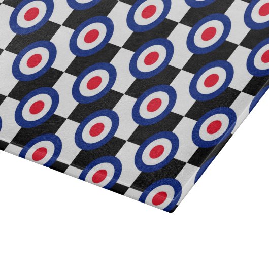 Checked Black Racing Target Mod Schneidebrett (Ecke)