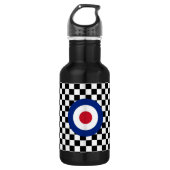 Checked Black Racing Target Mod Trinkflasche (Vorderseite)