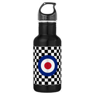 Checked Black Racing Target Mod Trinkflasche