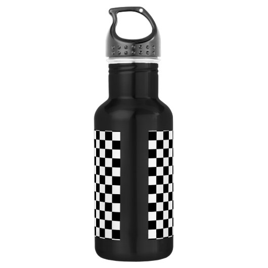 Checked Black Racing Target Mod Trinkflasche (Rückseite)