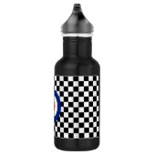 Checked Black Racing Target Mod Trinkflasche (Rechts)