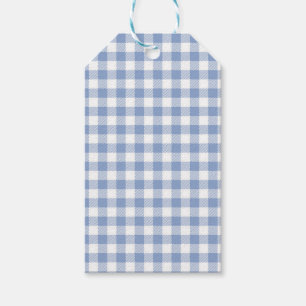 Checked Blue Gingham Classic Geschenkanhänger