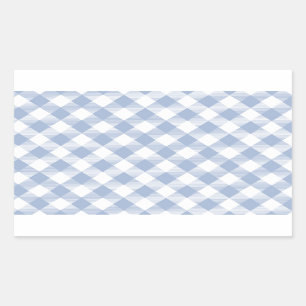 Checked Blue Gingham Classic Rechteckiger Aufkleber