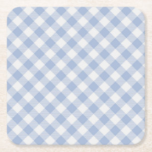 Checked Blue Gingham Classic Rechteckiger Pappuntersetzer
