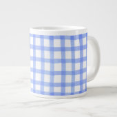 "Checked Blue & White" Jumbo-Tasse für große Tasse (Vorderseite Rechts)