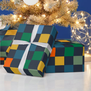 Checked Checked Checked Checked Karo Multi Color D Geschenkpapier