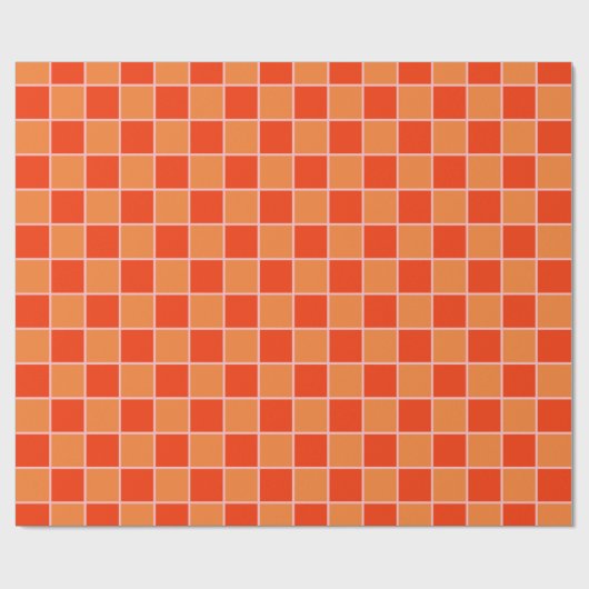 Checked Checked Checkerboard Checked Karo Orange Geschenkpapier (Flach)