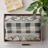 Checked Christmas Florals Seidenpapier (Geschenk)