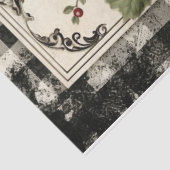 Checked Christmas Florals Seidenpapier (Ausschnitt)