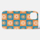 Checked Daisy on Blue and Orange Checkerboards Case-Mate iPhone Hülle (Rückseite (Horizontal))
