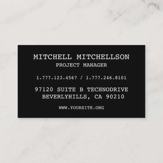 Checked Delight BW Visitenkarte (Rückseite)