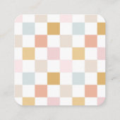 Checked Earring Display Card Quadratische Visitenkarte (Rückseite)