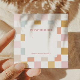 Checked Earring Display Card Quadratische Visitenkarte