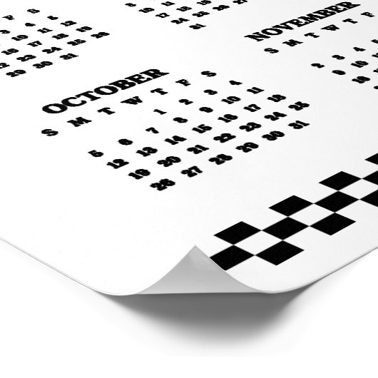 Checked Flags 2025 Calendar Poster (Ecke)