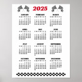 Checked Flags 2025 Calendar Poster (Vorne)