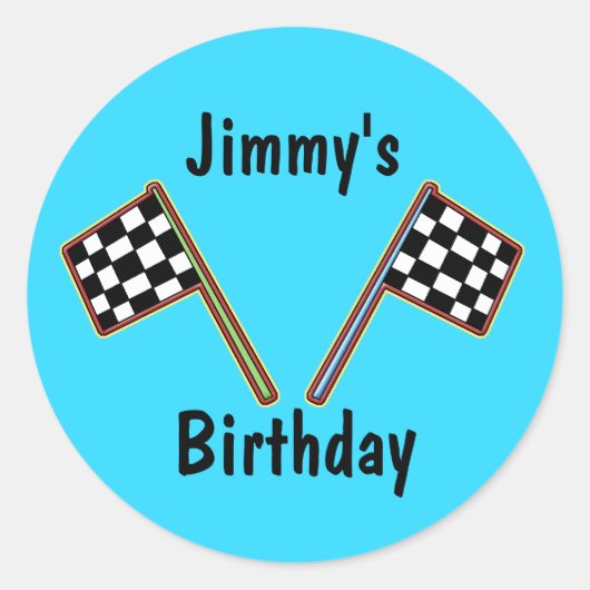 Checked Flags Birthday Sticker (Vorderseite)