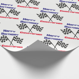 Checked Flags Happy Birthday Personalisiert Gesche Geschenkpapier