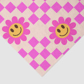 Checked Hot Pink Lächeln Blume mit Quadraten Seidenpapier (Detail)