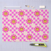 Checked Hot Pink Lächeln Blume mit Quadraten Seidenpapier (Handwerk)
