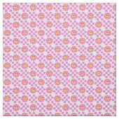 Checked Hot Pink Lächeln Blume mit Quadraten Stoff (Muster)