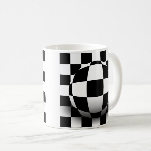 Checked Illusion Kaffeetasse (VorderseiteRechts)