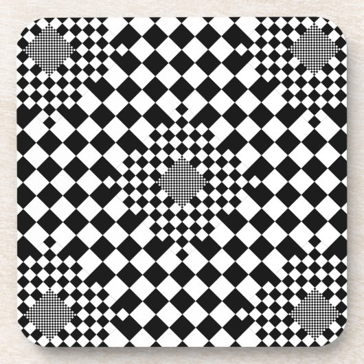 Checked Illusion von Kenneth Yoncich Getränkeuntersetzer (Vorderseite)