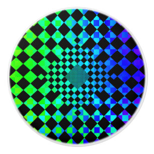 Checked Illusion von Kenneth Yoncich Keramikknauf
