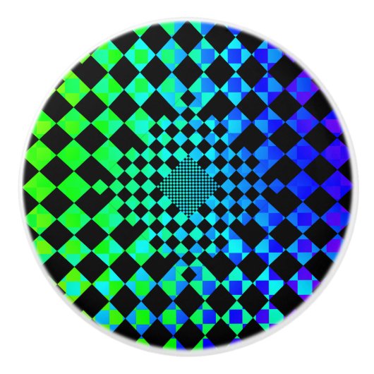 Checked Illusion von Kenneth Yoncich Keramikknauf (Vorderseite)