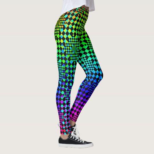 Checked Illusion von Kenneth Yoncich Leggings (Rechts)
