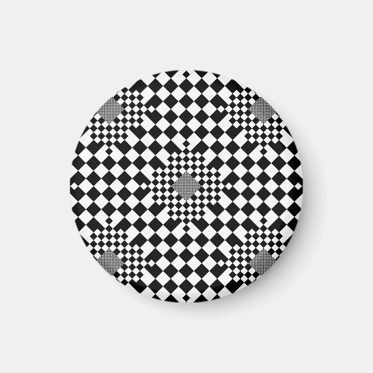 Checked Illusion von Kenneth Yoncich Magnet (Vorne)