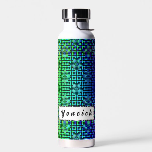 Checked Illusion von Kenneth Yoncich Trinkflasche (Links)