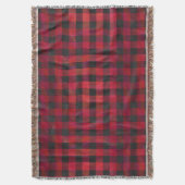 Checked Kariert Red and Black Decke (Vorderseite Vertikal)