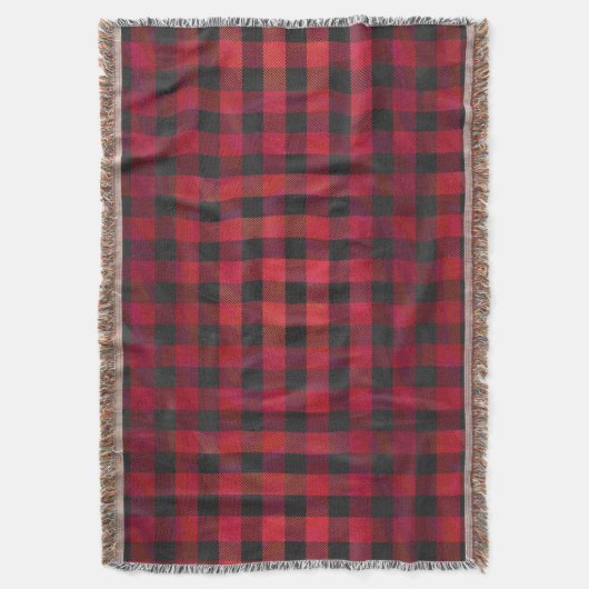 Checked Kariert Red and Black Decke (Vorderseite Vertikal)